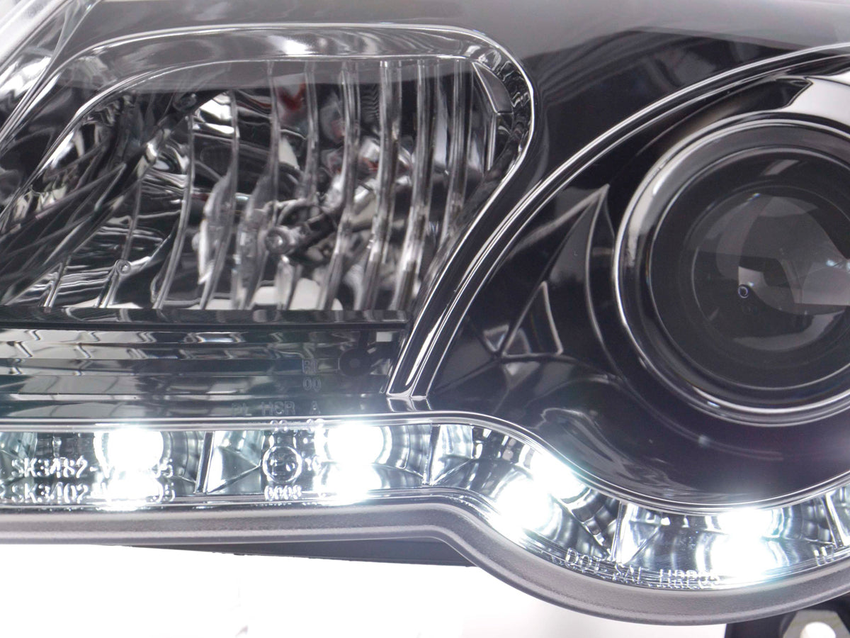 Scheinwerfer Set Daylight LED Tagfahrlicht VW Passat B6 3C chrom Scheinwerfer Set Daylight LED Tagfahrlicht VW Passat B6 3C chrom